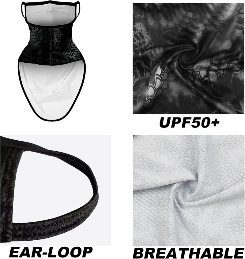 Obacle Bandana Face Mask with Ear Loops Neck Gaiter Face Mask Scarf Face Cover for Men Women - Image 4